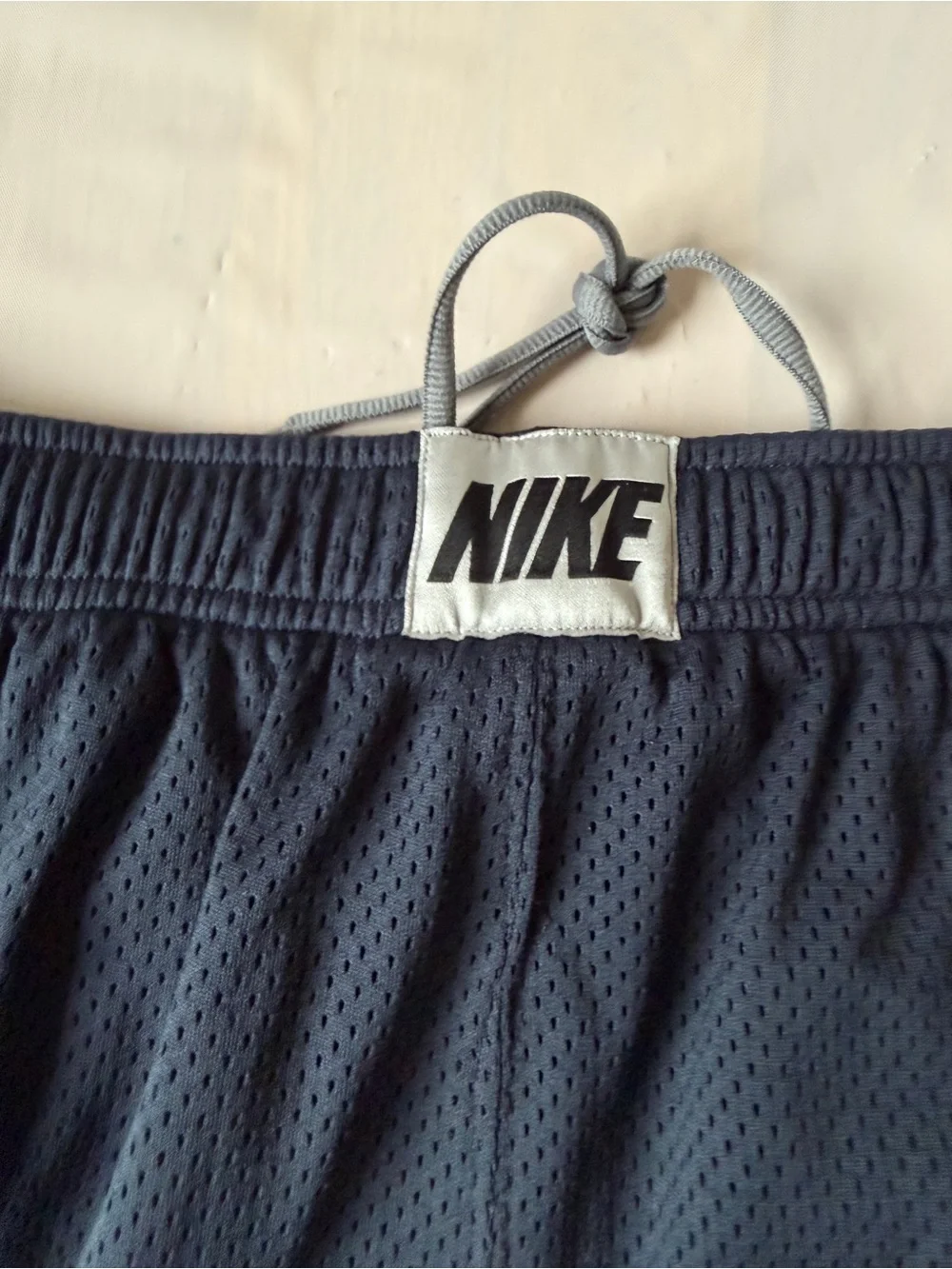 Nike Shorts mens Navy Blue Mesh Basketball Grey Side Stripes double layer XL